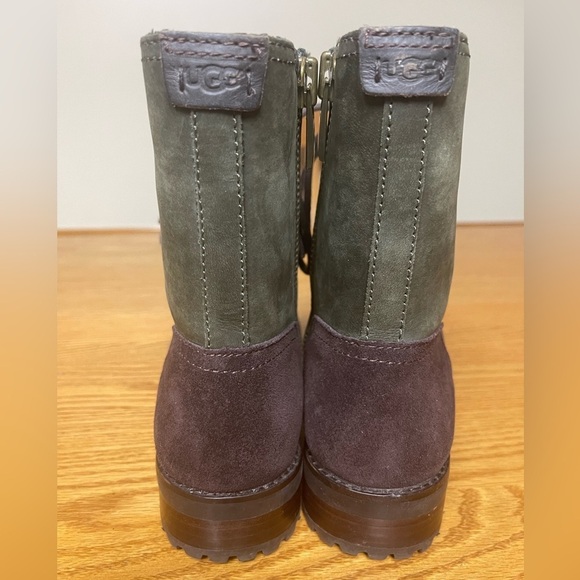 UGG Olive Green Brown Colorblock Suede Kilmer Combat Boots Size 8.5 - Picture 5 of 7
